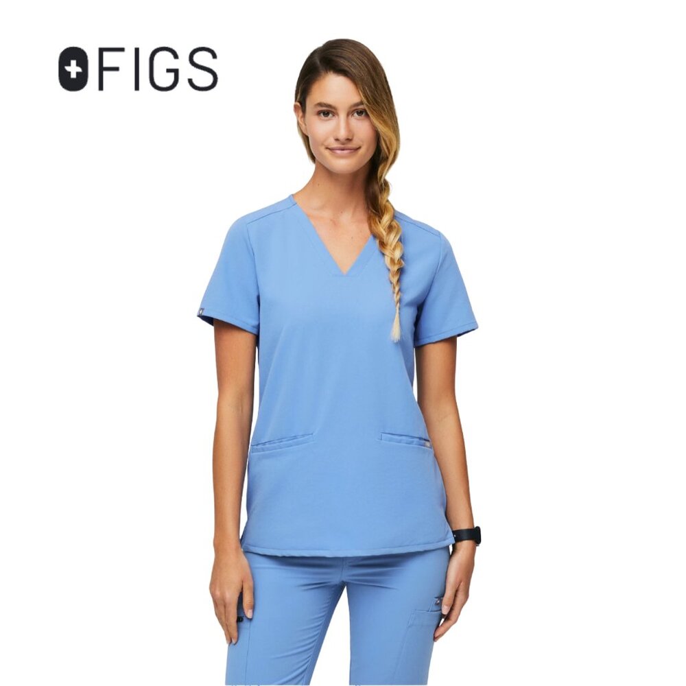 Figs Casma Three-Pocket Scrub | Women's Small | Casma Blue